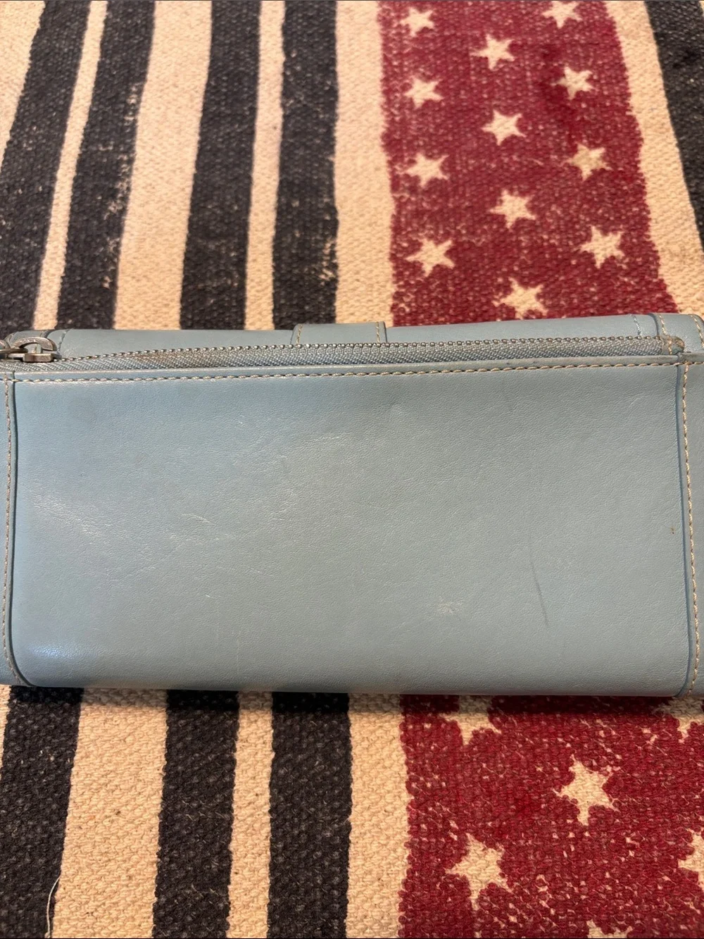 Vintage Coach Legacy Light Blue Leather Buckle Wallet